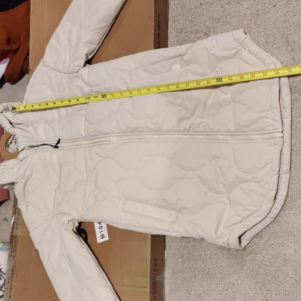 New!Mondetta Youth Quilted Jacket Cream Hooded Coat M 10/12 Cottage Core Y2K Out - Picture 8 of 11